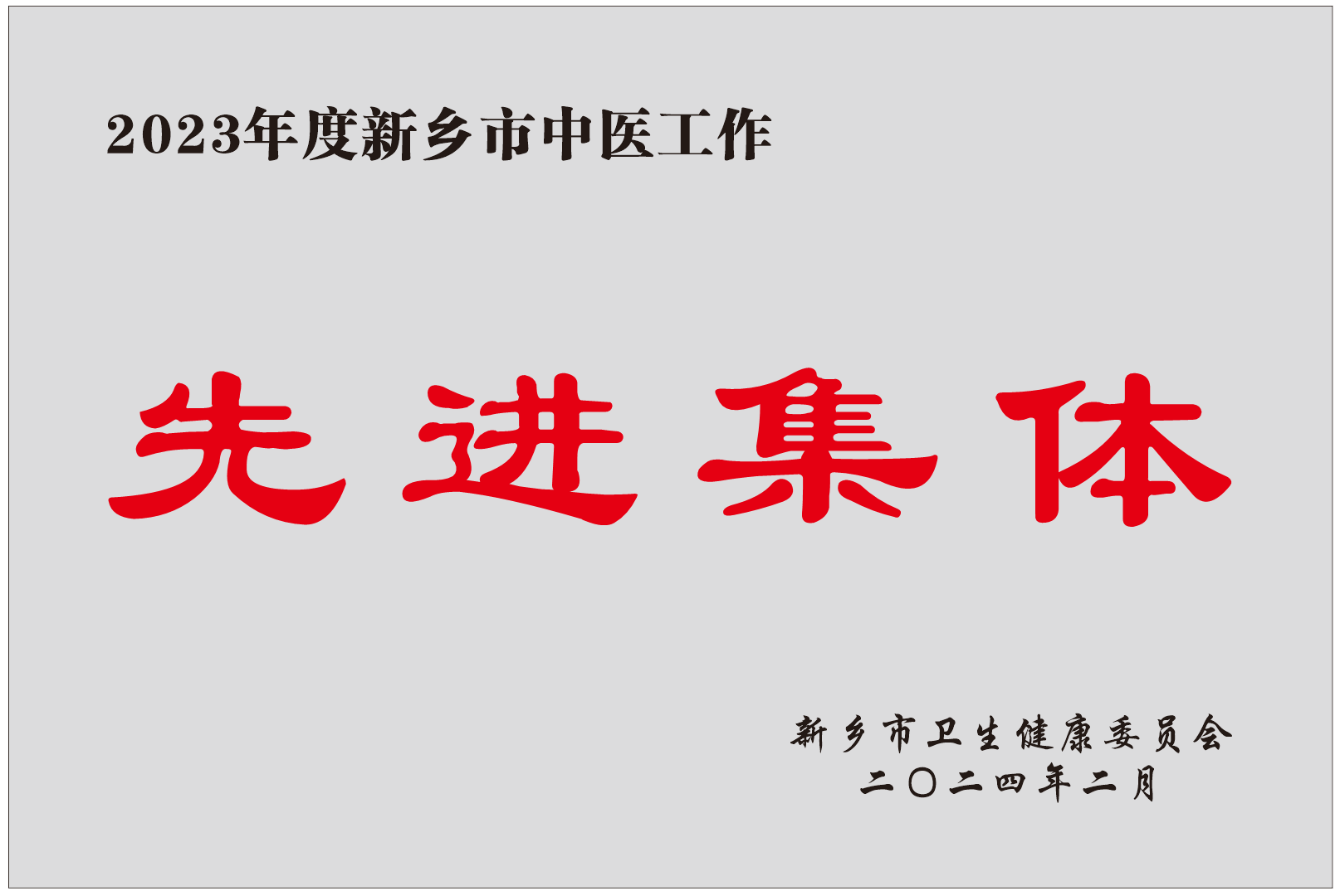 2023年度新乡市中医工作先进集体